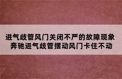 进气歧管风门关闭不严的故障现象 奔驰进气歧管摆动风门卡住不动